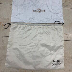 Coach White and Cream Large Satin Dust Bags.
